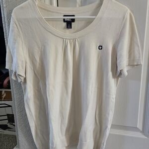 Cream Short Sleeve Chase Sweater